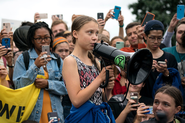 Greta Thornberg Rallying for a greener earth