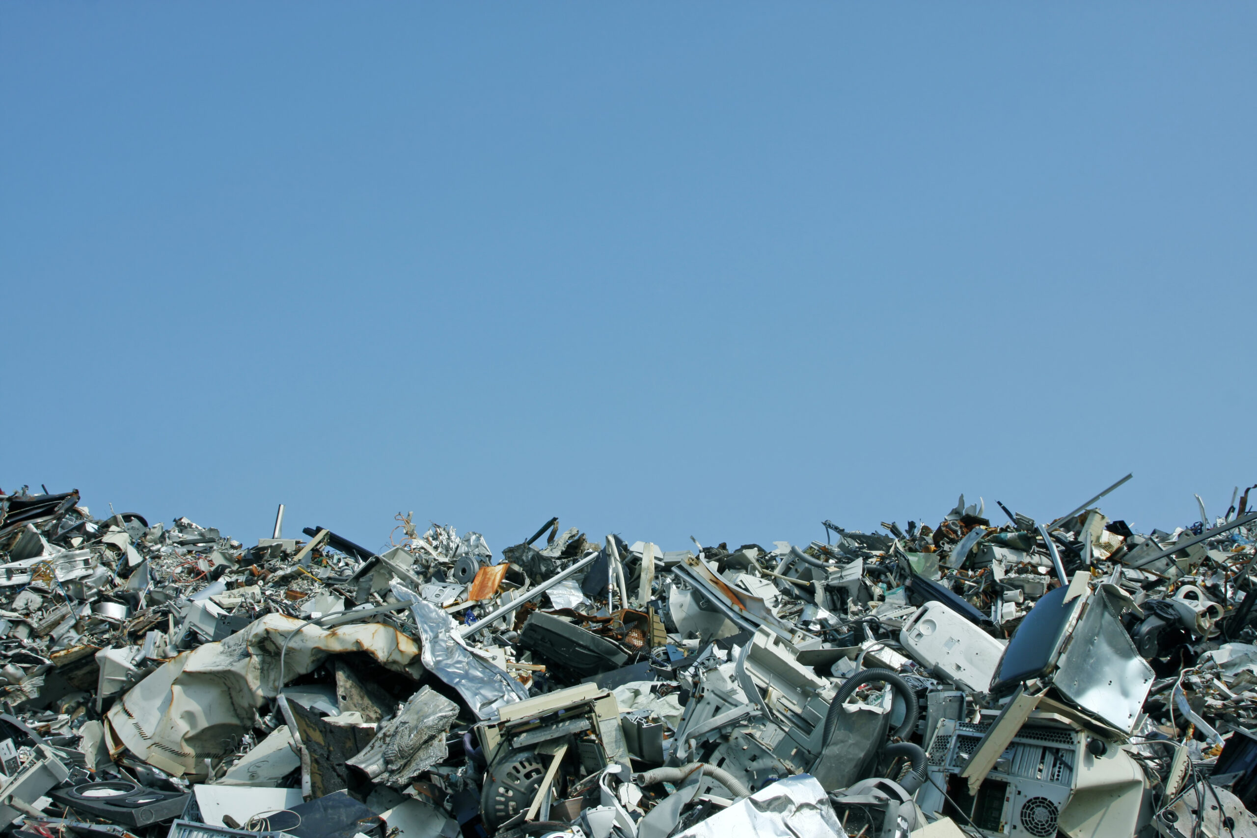 Tin Cans At A Recycling Center Pile Metal Top Photo Background And