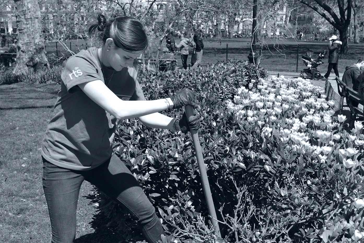 RTS employee gardening